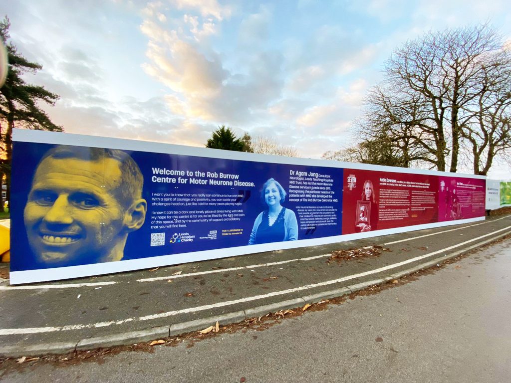 Rob Burrow Centre for Motor Neurone Disease hoarding