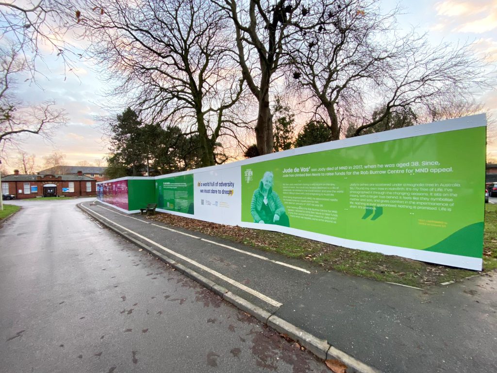 Rob Burrow Centre for Motor Neurone Disease hoarding stretch.